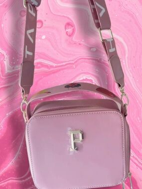 Pink Crossbody Camera Bag with Adjustable Strap